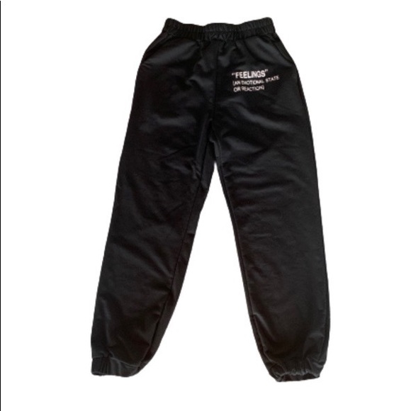 BLACK “FEELINGS” SWEATPANTS - Picture 1 of 4